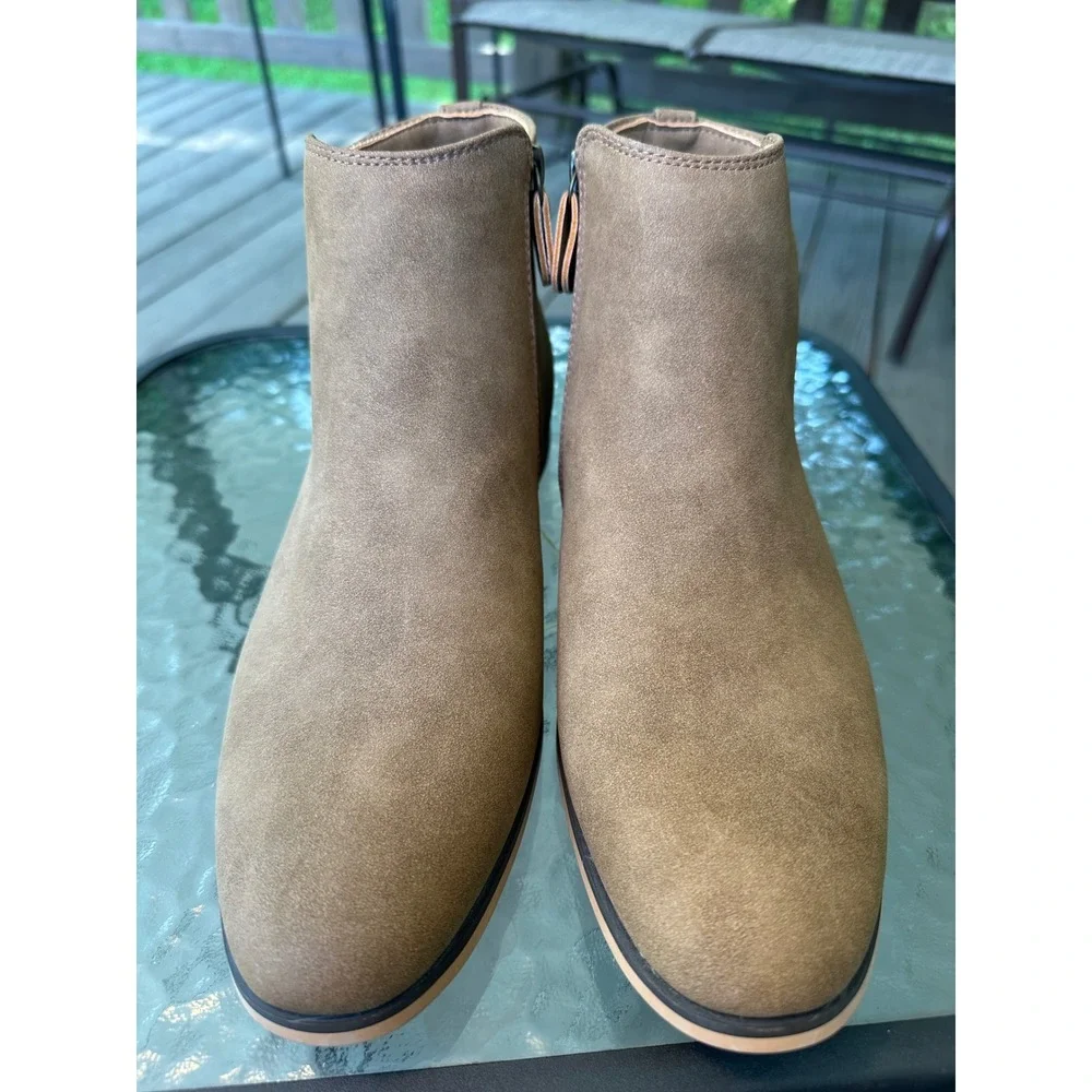 Steve Madden Ankle Boots Taupe Suede, Zipper Closure Casual Style Mens Size‎ 8M
